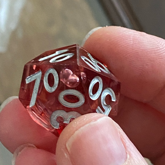 Handmade dice set red - Picture 4 of 6